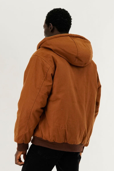 Canada Work Gear Sherpa Lined Bomber Jacket - Caramel - Mens Bomber Jackets - Canada Weather Gear