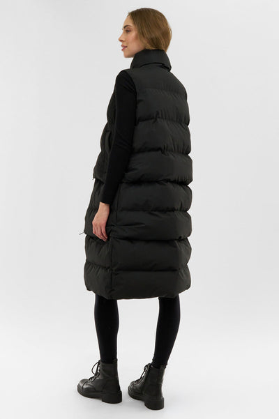 Canada Weather Gear Tiered Zip Off Puffer Vest - Black - Womens Vests - Canada Weather Gear
