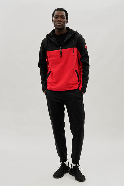 Canada Weather Gear Colour Block Half Zip Hoodie - Red