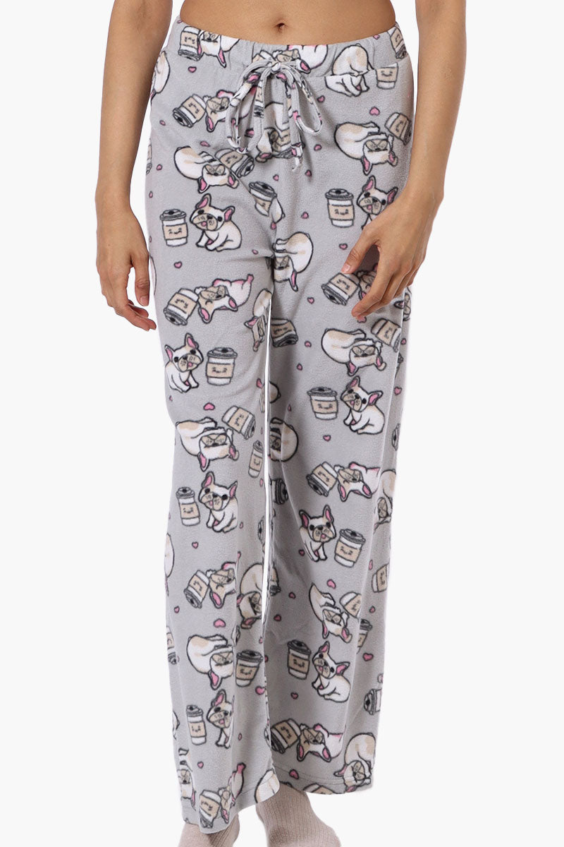 Canada Weather Gear Dog Pattern Wide Leg Pajama Pants - Grey - Womens Pajamas - Canada Weather Gear