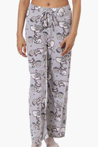 Canada Weather Gear Dog Pattern Wide Leg Pajama Pants - Grey - Womens Pajamas - Fairweather