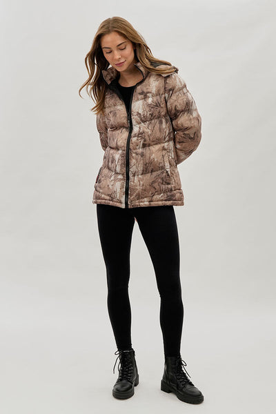 Canada Weather Gear Camo Print Chevron Bomber Jacket - Brown