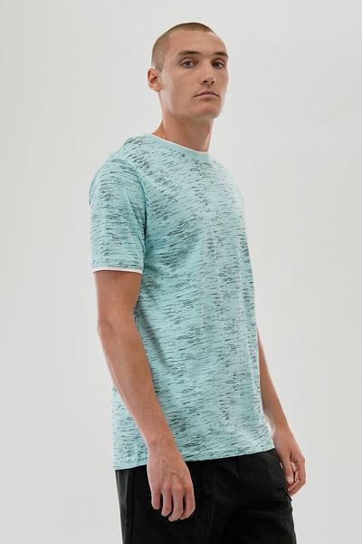 Canada Weather Gear Vintage Patterned Crewneck Tee - Aqua - Mens Tees & Tank Tops - Canada Weather Gear
