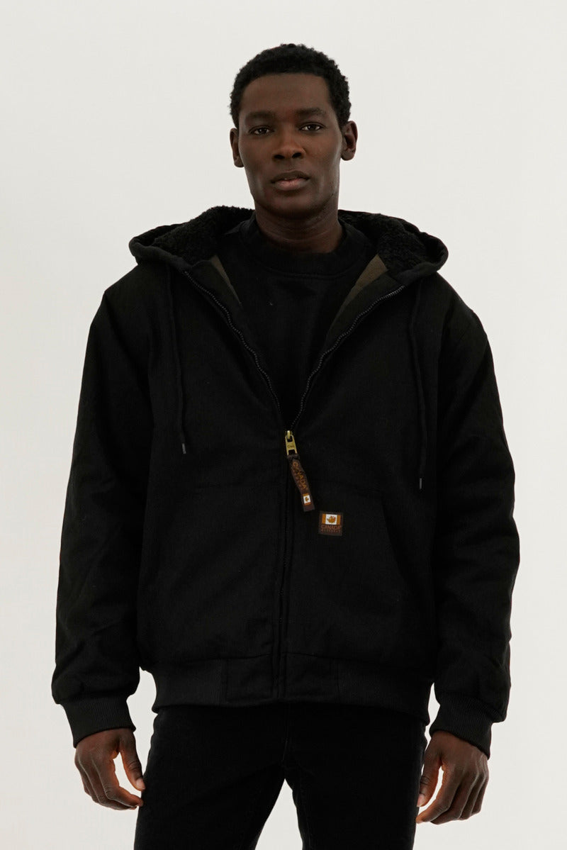 Canada Work Gear Sherpa Lined Bomber Jacket - Black - Mens Bomber Jackets - Canada Weather Gear