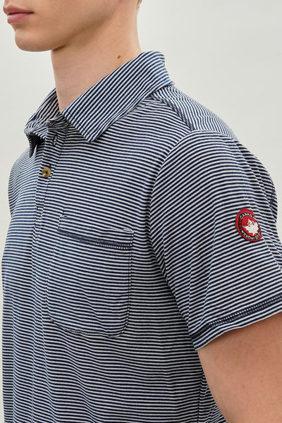 Canada Weather Gear Striped Polo Shirt - Navy