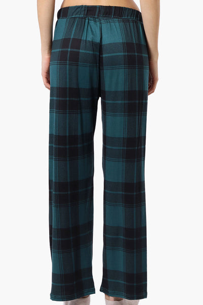 Canada Weather Gear Plaid Wide Leg Pajama Bottoms - Teal - Womens Pajamas - Canada Weather Gear