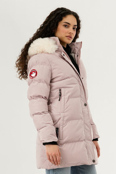 Canada Weather Gear Hip Length Parka Jacket - Pink - Womens Parka Jackets - Canada Weather Gear