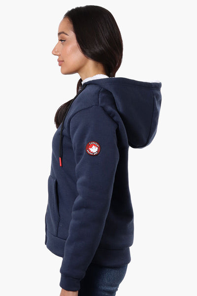 Canada Weather Gear Fleece Lined Zip Up Hoodie - Navy - Womens Hoodies & Sweatshirts - Canada Weather Gear