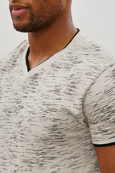 Canada Weather Gear Vintage Patterned V-Neck Tee - Stone - Mens Tees & Tank Tops - Canada Weather Gear