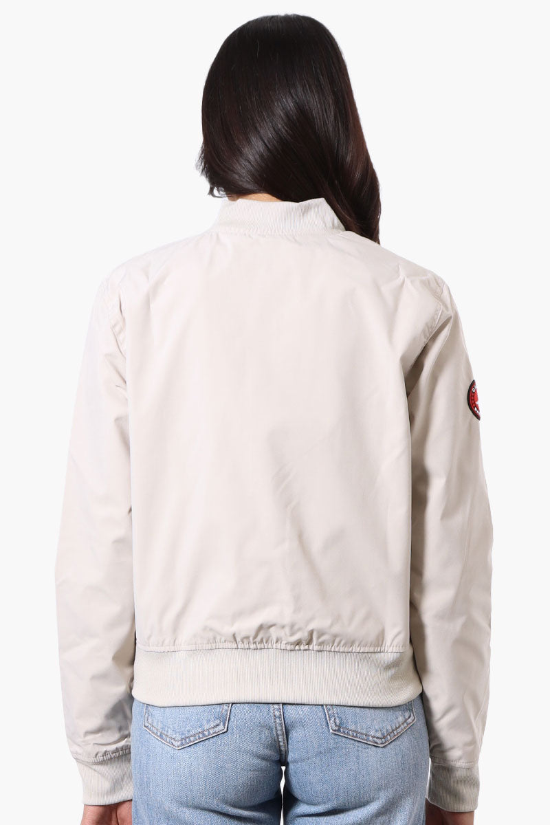 Canada Weather Gear Basic Zip Up Bomber Lightweight Jacket - Cream - Womens Lightweight Jackets - Canada Weather Gear