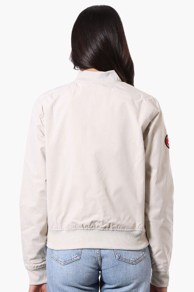 Canada Weather Gear Basic Zip Up Bomber Lightweight Jacket - Cream - Womens Lightweight Jackets - Canada Weather Gear