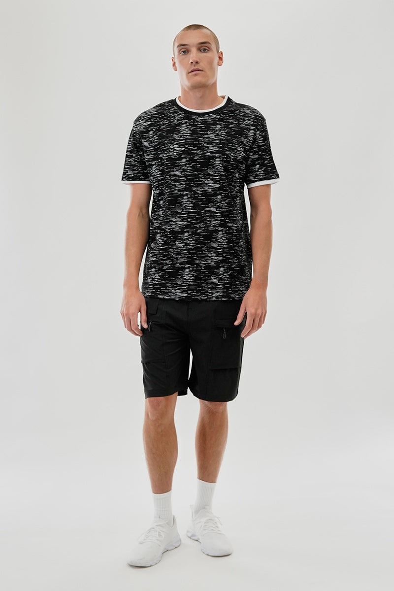 Canada Weather Gear Vintage Patterned Crewneck Tee - Black - Mens Tees & Tank Tops - Canada Weather Gear