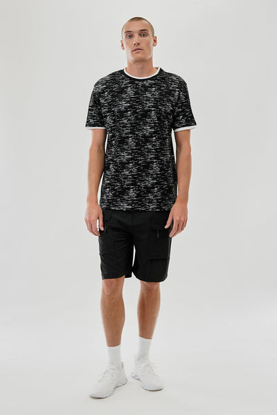 Canada Weather Gear Vintage Patterned Crewneck Tee - Black - Mens Tees & Tank Tops - Canada Weather Gear