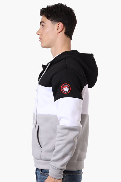 Canada Weather Gear 1/2 Zip Colour Block Hoodie - Black - Mens Hoodies & Sweatshirts - Canada Weather Gear