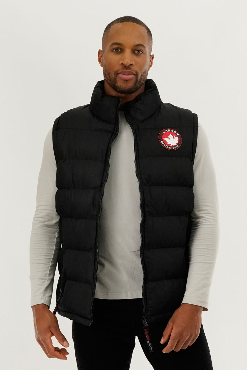 Canada Weather Gear Basic Puffer Vest - Black - Mens Vests - Canada Weather Gear