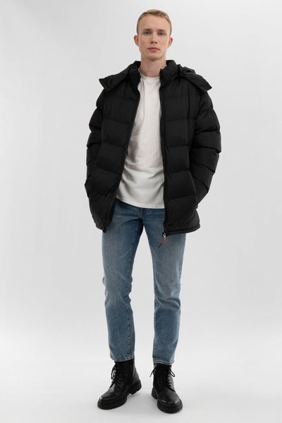 Super Triple Goose Chevron Bomber Jacket - Black
