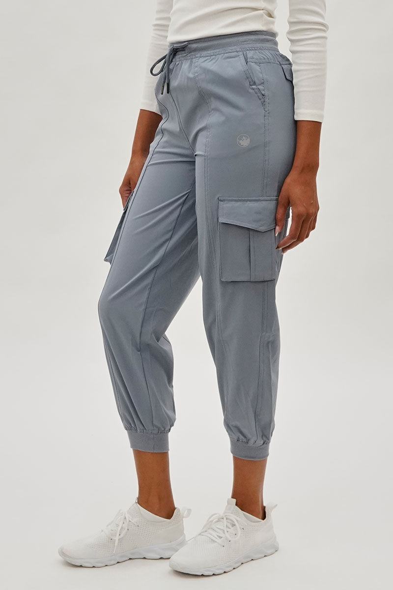 Canada Weather Gear Tie Waist Cargo Joggers - Grey - Womens Joggers & Sweatpants - Canada Weather Gear