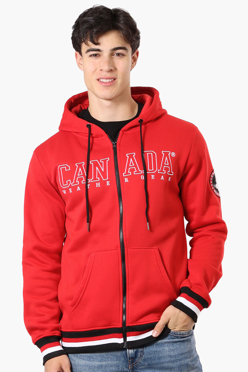 Canada Weather Gear Chest Logo Zip Up Hoodie - Red