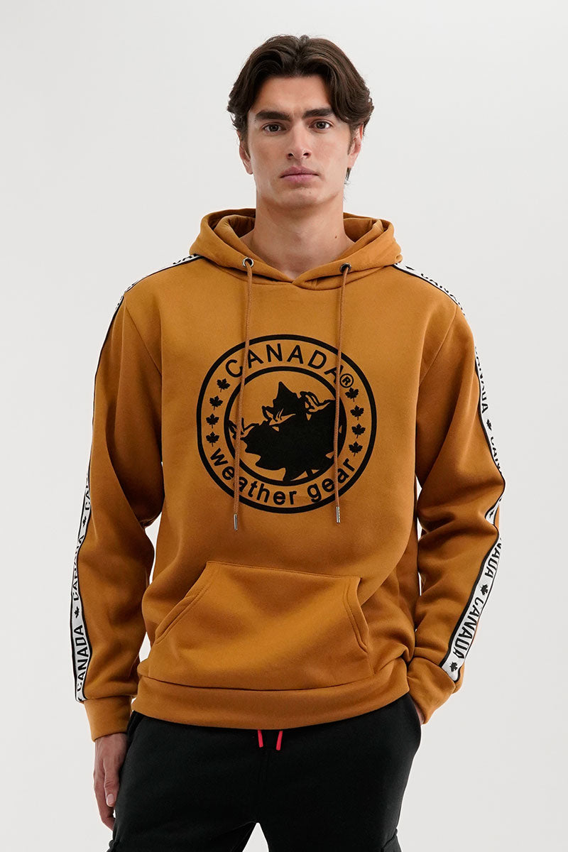 Canada Weather Gear Logo Tape Fleece Hoodie - Camel