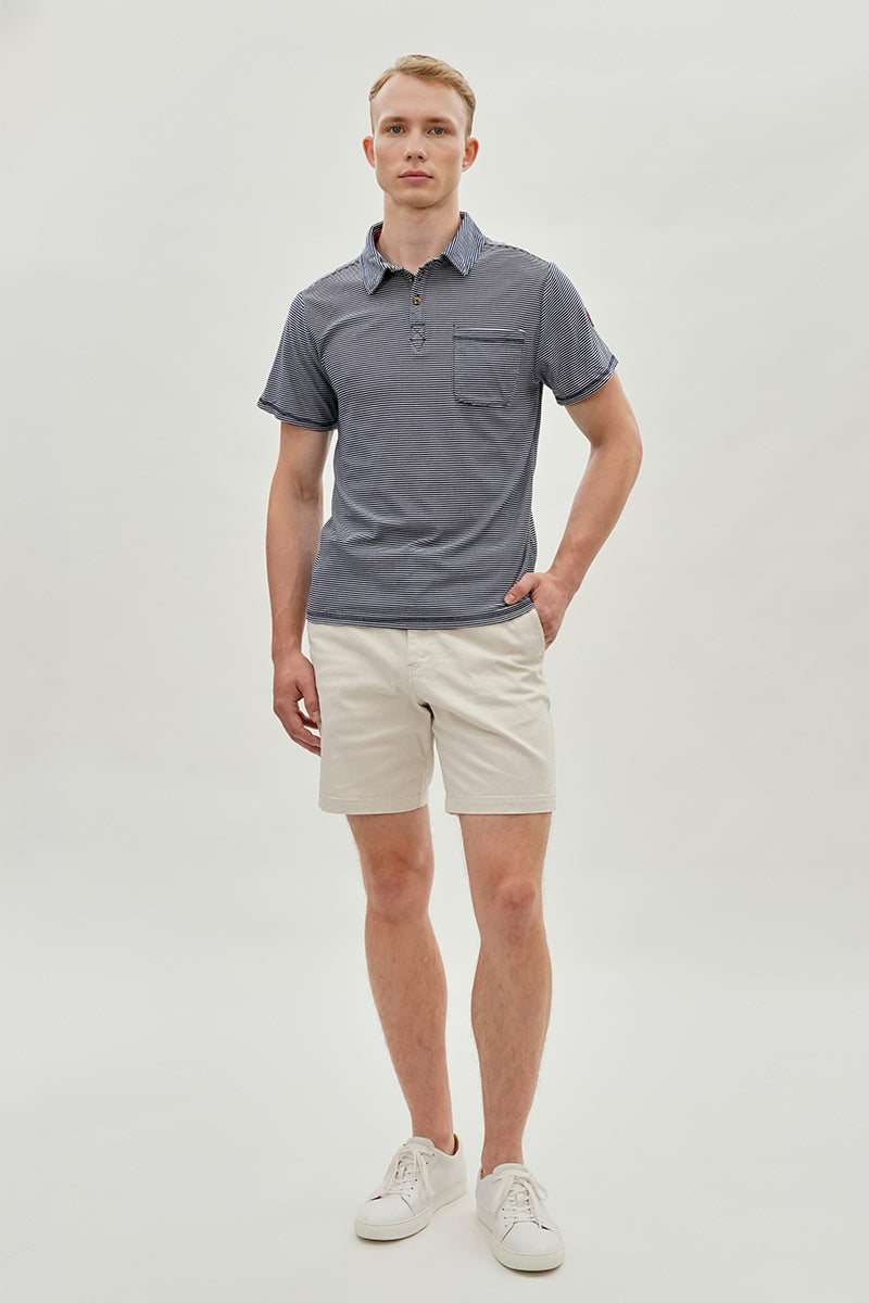 Canada Weather Gear Striped Polo Shirt - Navy