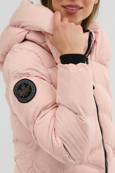 Canada Weather Gear Chevron Quilted Parka Jacket - Pink - Womens Parka Jackets - Canada Weather Gear