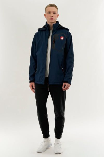 Canada Weather Gear Soft Shell Hooded Lightweight Jacket - Navy - Mens Lightweight Jackets - Canada Weather Gear