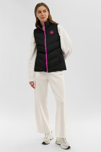 Canada Weather Gear Chevron Puffer Vest - Black - Womens Vests - Canada Weather Gear
