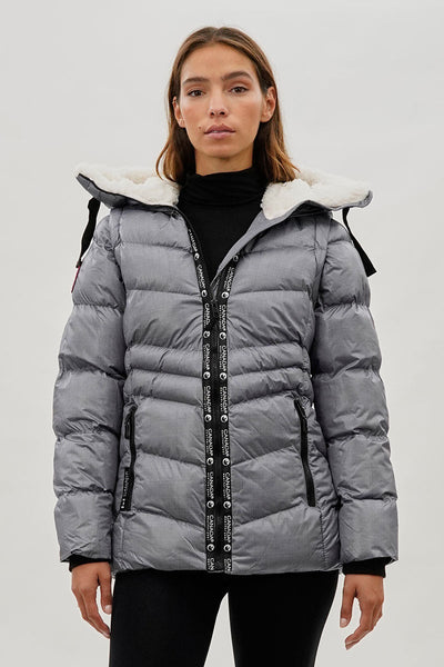 Canada Weather Gear Zip Off Sleeve Bomber Jacket - Grey - Womens Bomber Jackets - Canada Weather Gear