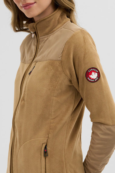 Canada Weather Gear Fleece Lightweight Jacket - Beige - Womens Lightweight Jackets - Canada Weather Gear