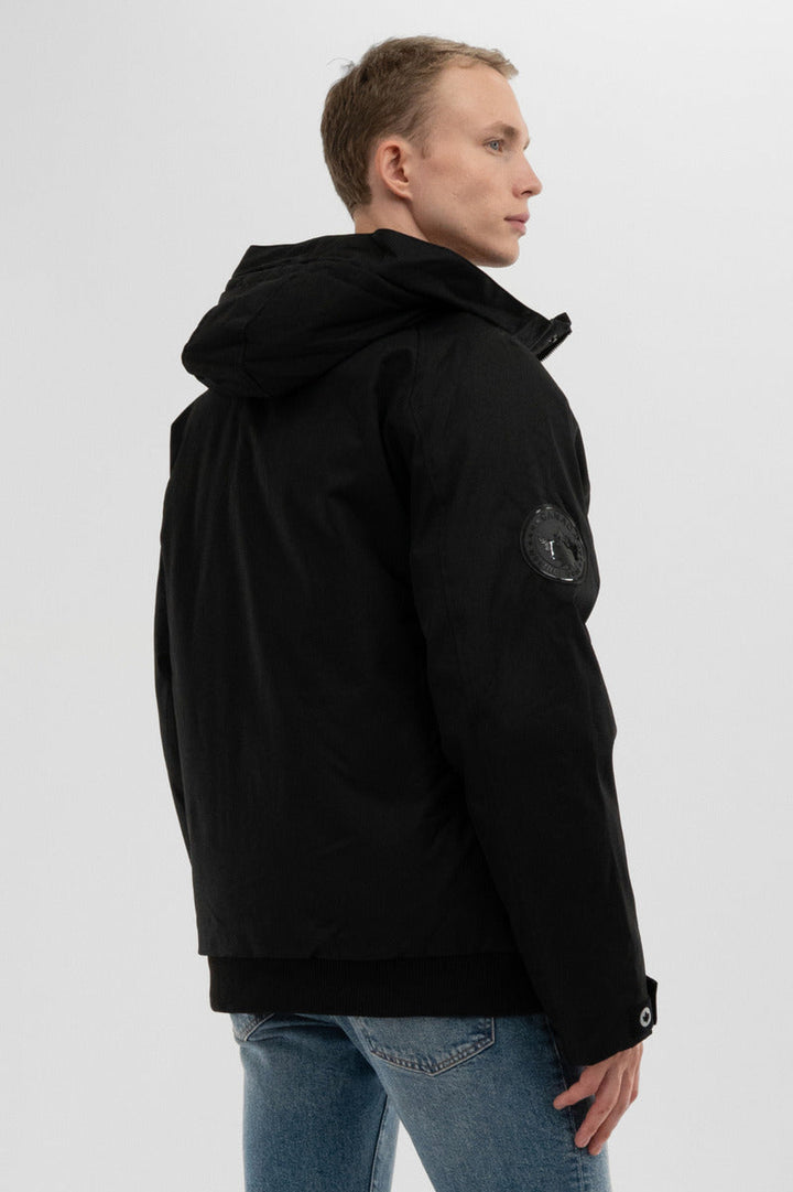 canada weather gear bag Backpack Strap Bomber Jacket - Black - Mens Bomber Jackets