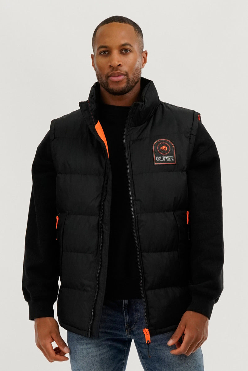 Super Triple Goose Double Pocket Bubble Vest - Black - Mens Vests - Canada Weather Gear