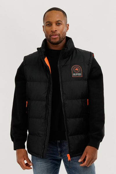 Super Triple Goose Double Pocket Bubble Vest - Black - Mens Vests - Canada Weather Gear