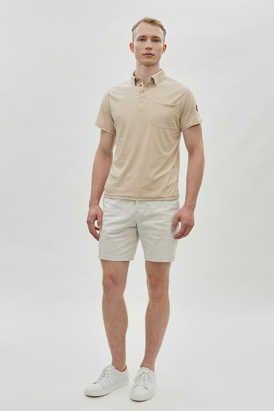 Canada Weather Gear Striped Polo Shirt - Beige