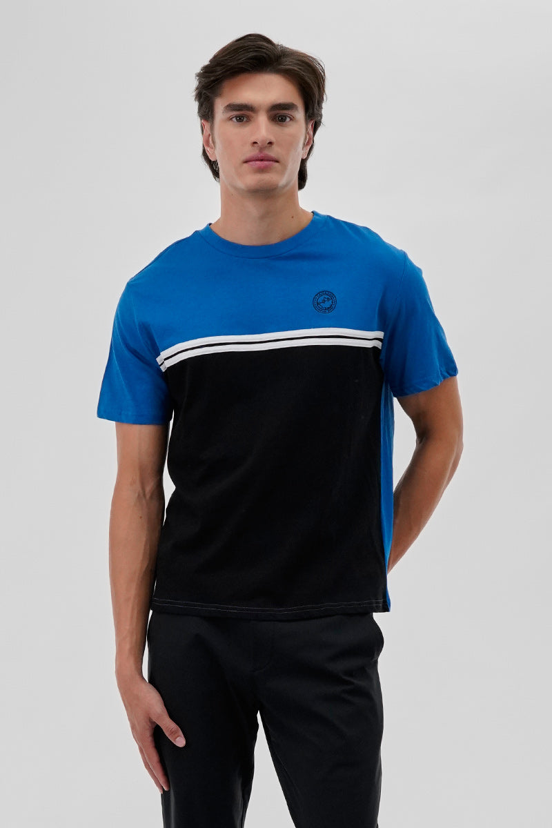 Canada Weather Gear Striped Colour Block Tee - Blue - Mens Tees & Tank Tops - Canada Weather Gear