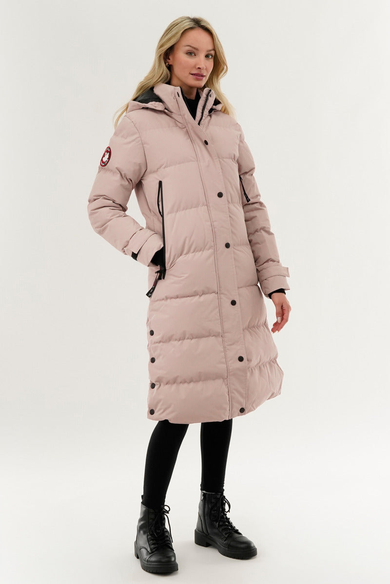 Canada Weather Gear Quilted Maxi Parka Jacket - Pink - Womens Parka Jackets - Canada Weather Gear