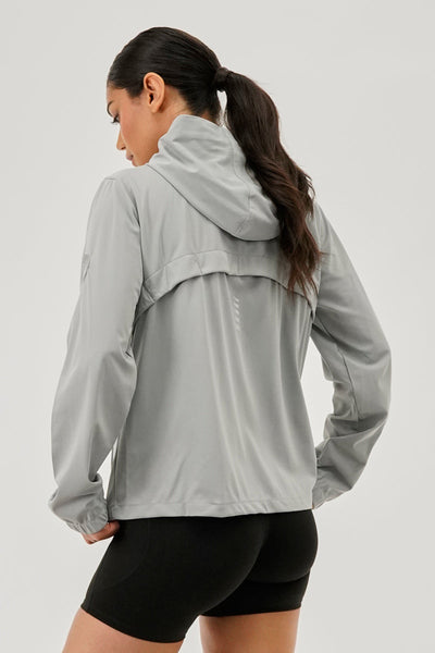 Canada Weather Gear Hooded Zip Up Lightweight Jacket - Grey - Womens Lightweight Jackets - Canada Weather Gear
