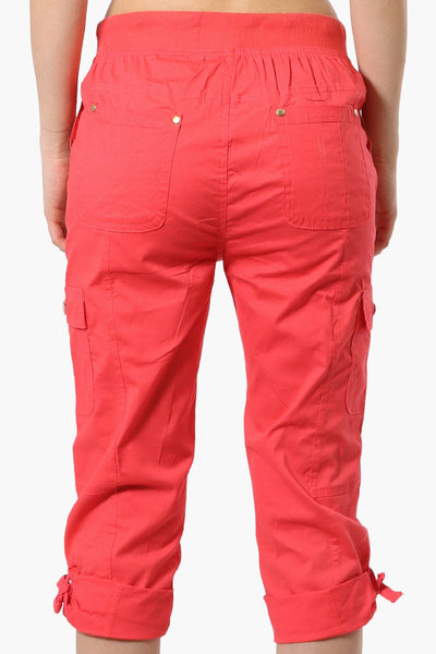 Canada Weather Gear Tie Waist Cargo Capris - Coral - Womens Shorts & Capris - Canada Weather Gear