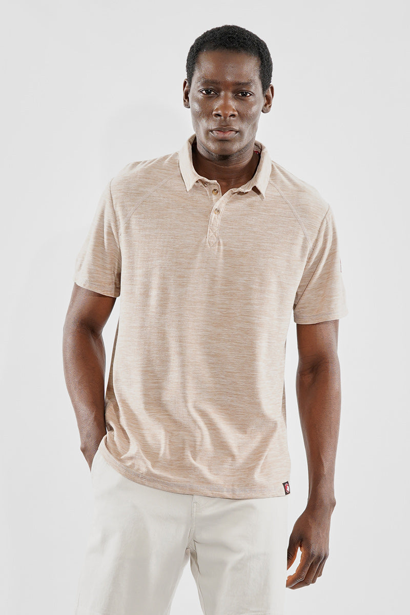 Canada Weather Gear Basic Solid Polo Shirt - Brown - Mens Polo Shirts - Canada Weather Gear