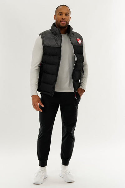 Canada Weather Gear Colour Block Puffer Vest - Black - Mens Vests - Canada Weather Gear