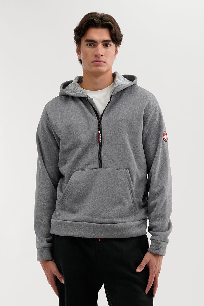Canada Weather Gear Fleece Half Zip Hoodie - Grey