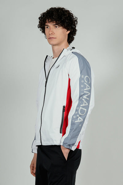 Canada Weather Gear Hooded Sleeve Print Logo Lightweight Jacket - White