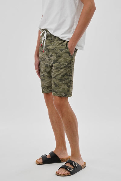 Canada Weather Gear Digi Camo Print Elastic Surf Shorts - Olive - Mens Shorts & Capris - Canada Weather Gear