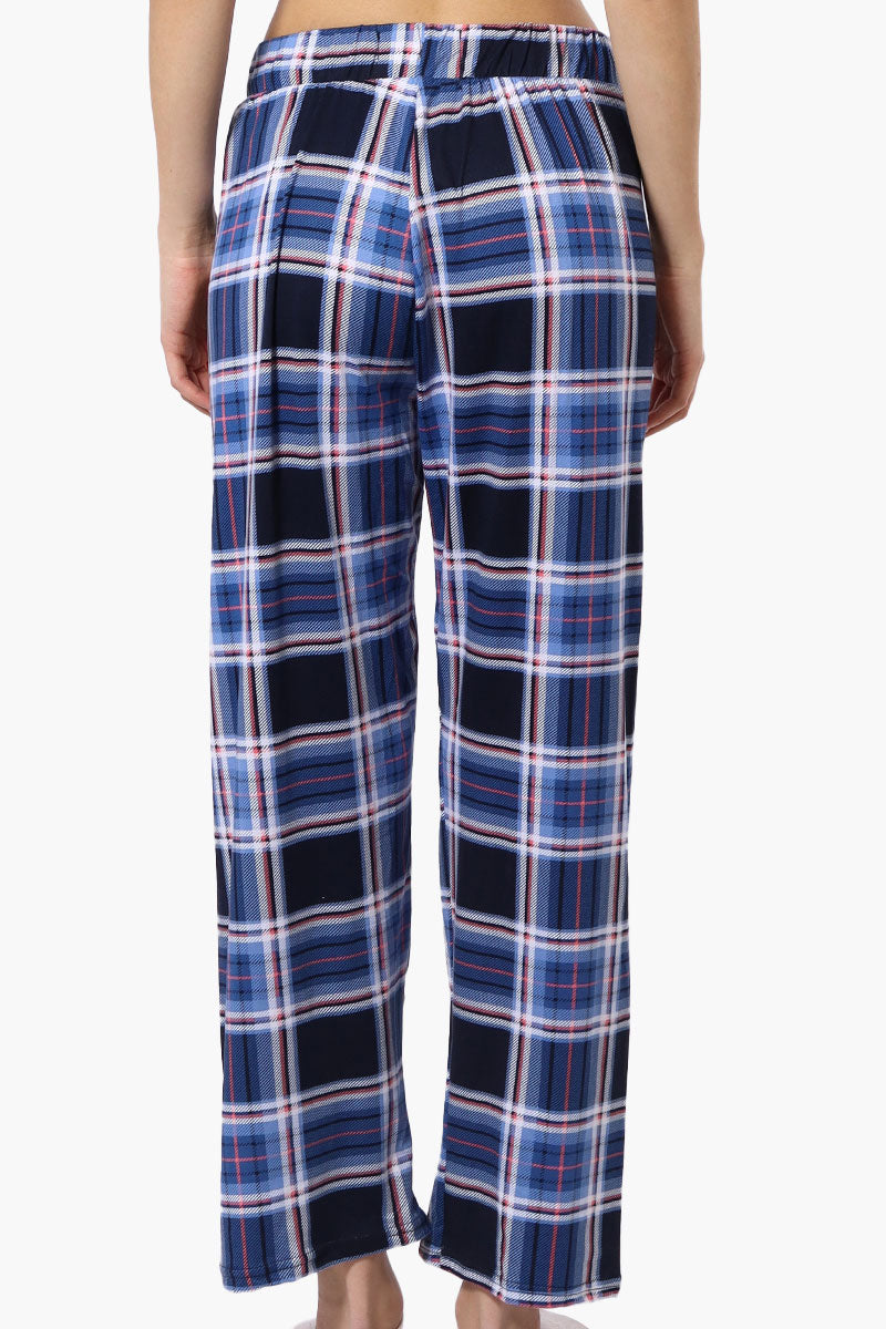 Canada Weather Gear Plaid Wide Leg Pajama Bottoms - Blue - Womens Pajamas - Canada Weather Gear