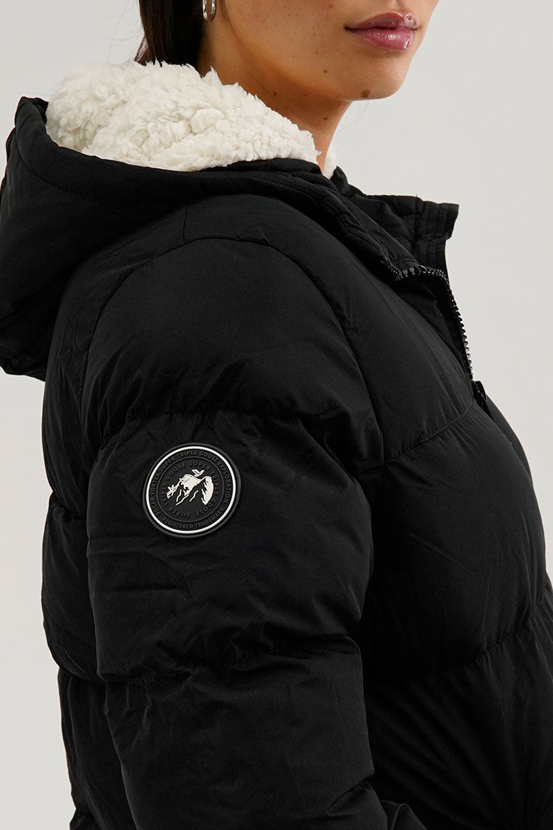 Super Triple Goose Colour Block Bomber Jacket - Black - Womens Bomber Jackets - Canada Weather Gear