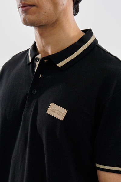 Essentials Super Triple Goose Basic Stripe Polo Shirt - Black - Mens Polo Shirts - Canada Weather Gear