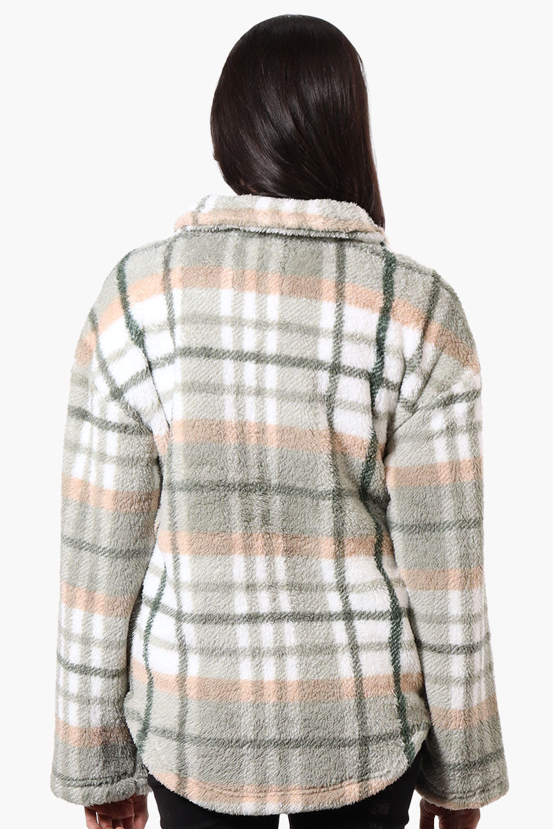 Canada Weather Gear Plush Plaid Lightweight Jacket - Olive - Womens Lightweight Jackets - Canada Weather Gear