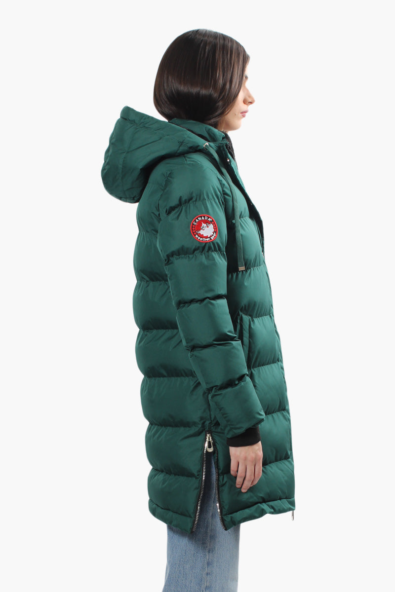 Canada Weather Gear Side Zip Puffer Parka Jacket - Green - Womens Parka Jackets - Canada Weather Gear