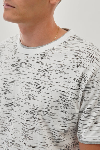 Canada Weather Gear Vintage Patterned Crewneck Tee - White - Mens Tees & Tank Tops - Canada Weather Gear