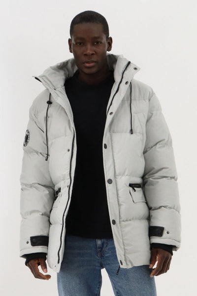 Canada Weather Gear Hip Length Parka Jacket - Stone - Mens Parka Jackets - Canada Weather Gear