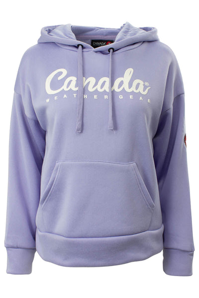 Canada Weather Gear Centre Logo Pullover Hoodie - Lavender - Womens Hoodies & Sweatshirts - Canada Weather Gear